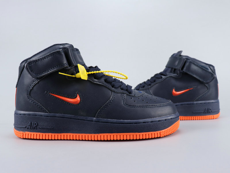 2020 Nike Air Force 1 Mid Retro PRM QS Deep Blue Orange For Women